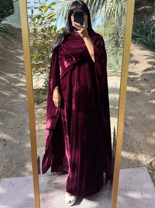 MEI678 - Lilah Velvet Dress in Maroon