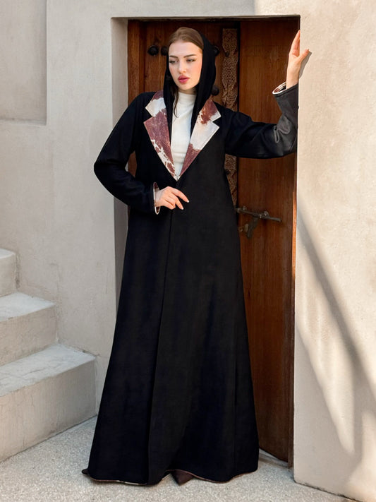MEI654 - Terra Crest Abaya in Black