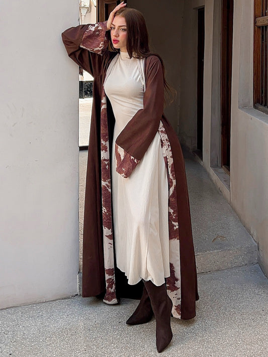 MEI655 - Terra Cascade Abaya in Brown