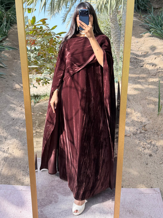 MEI676 - Lilah Velvet Dress in Brown