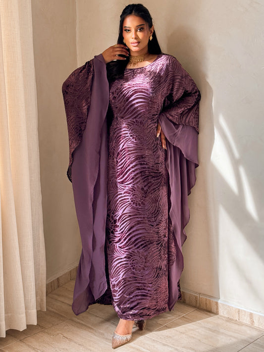 MEI703 - Purple Velvet Jalabiya