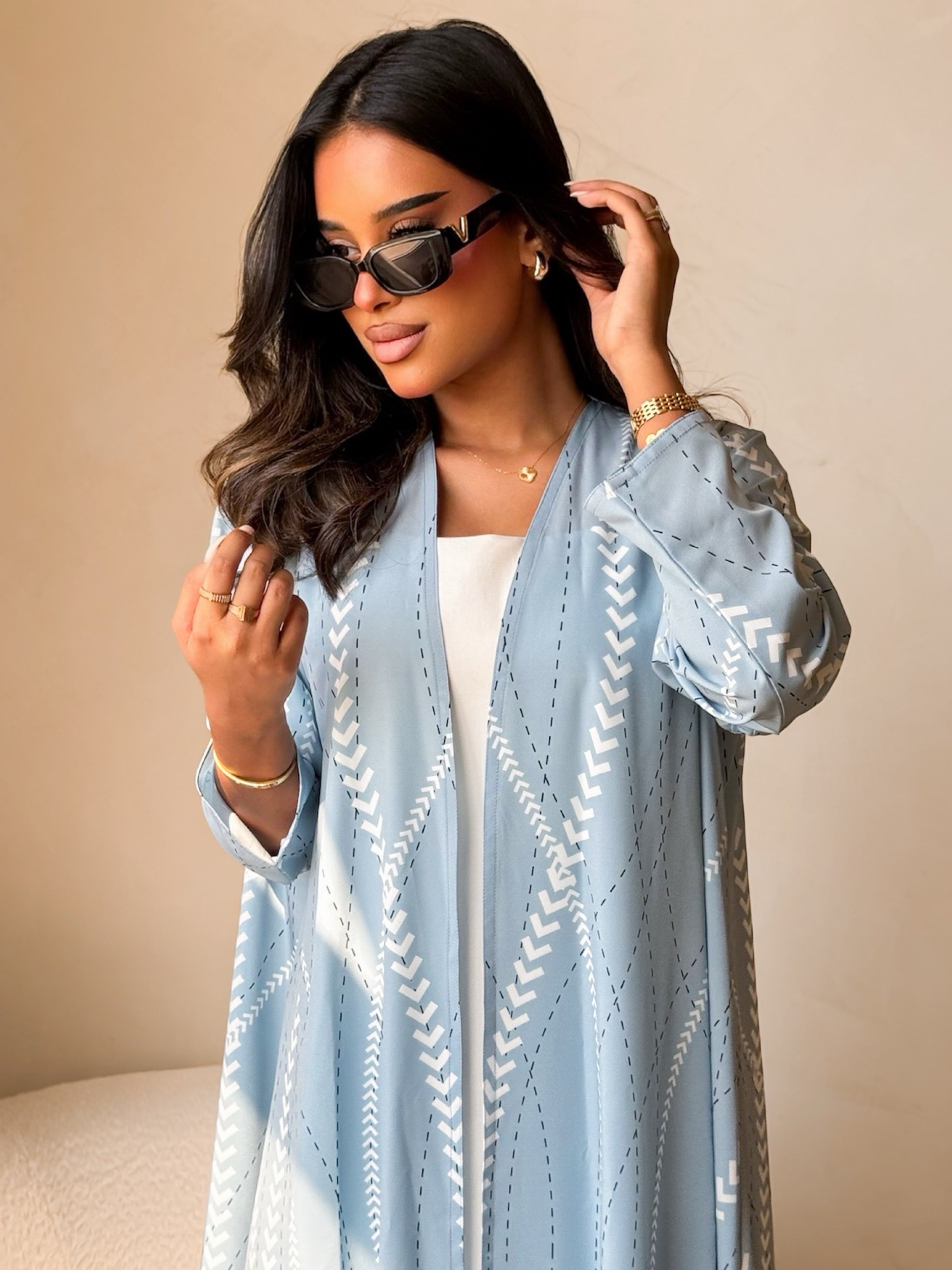 MEI639 - Linea Abaya in Light Blue