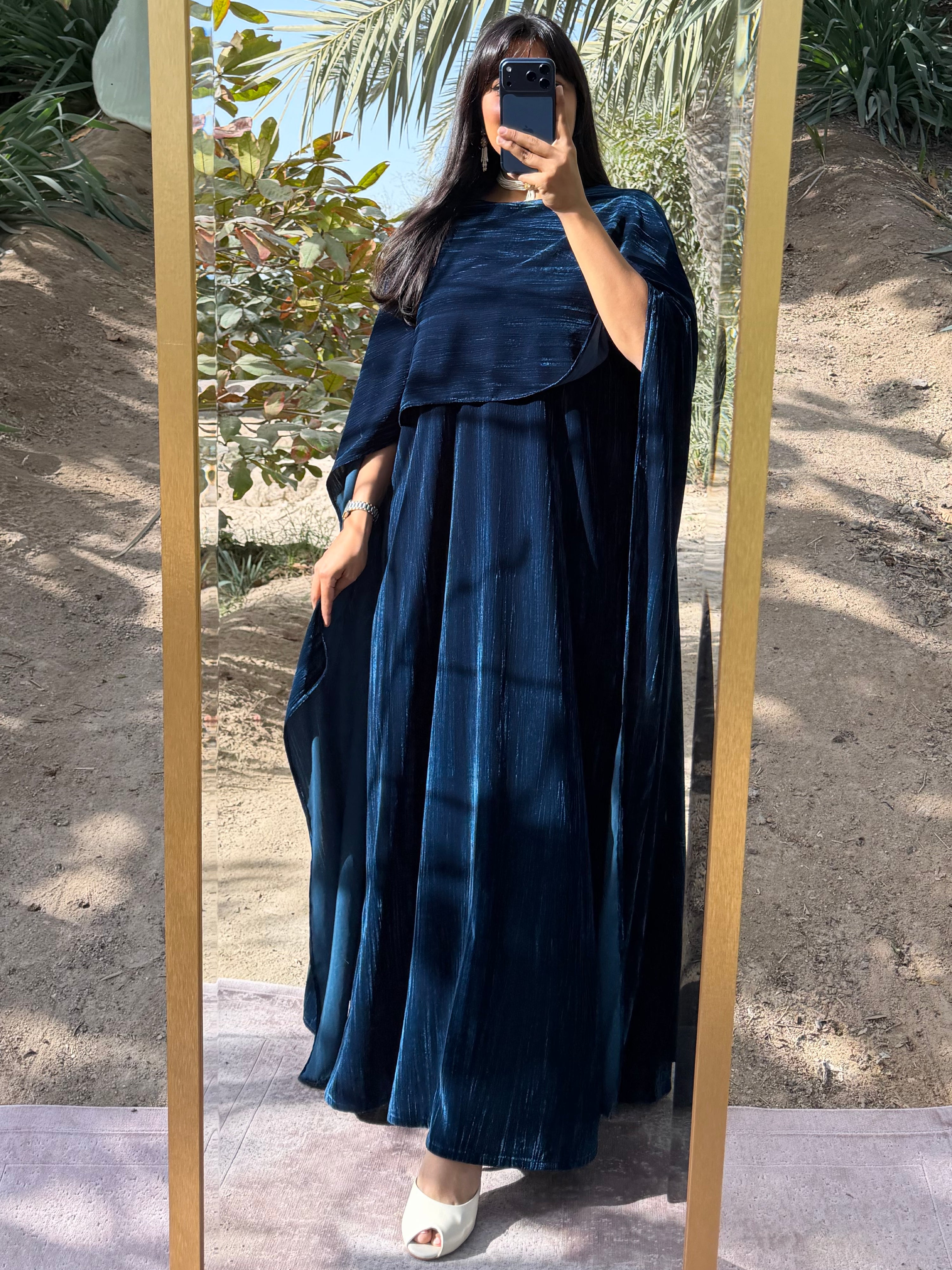 MEI679 - Lilah Velvet Dress in Deep Teal