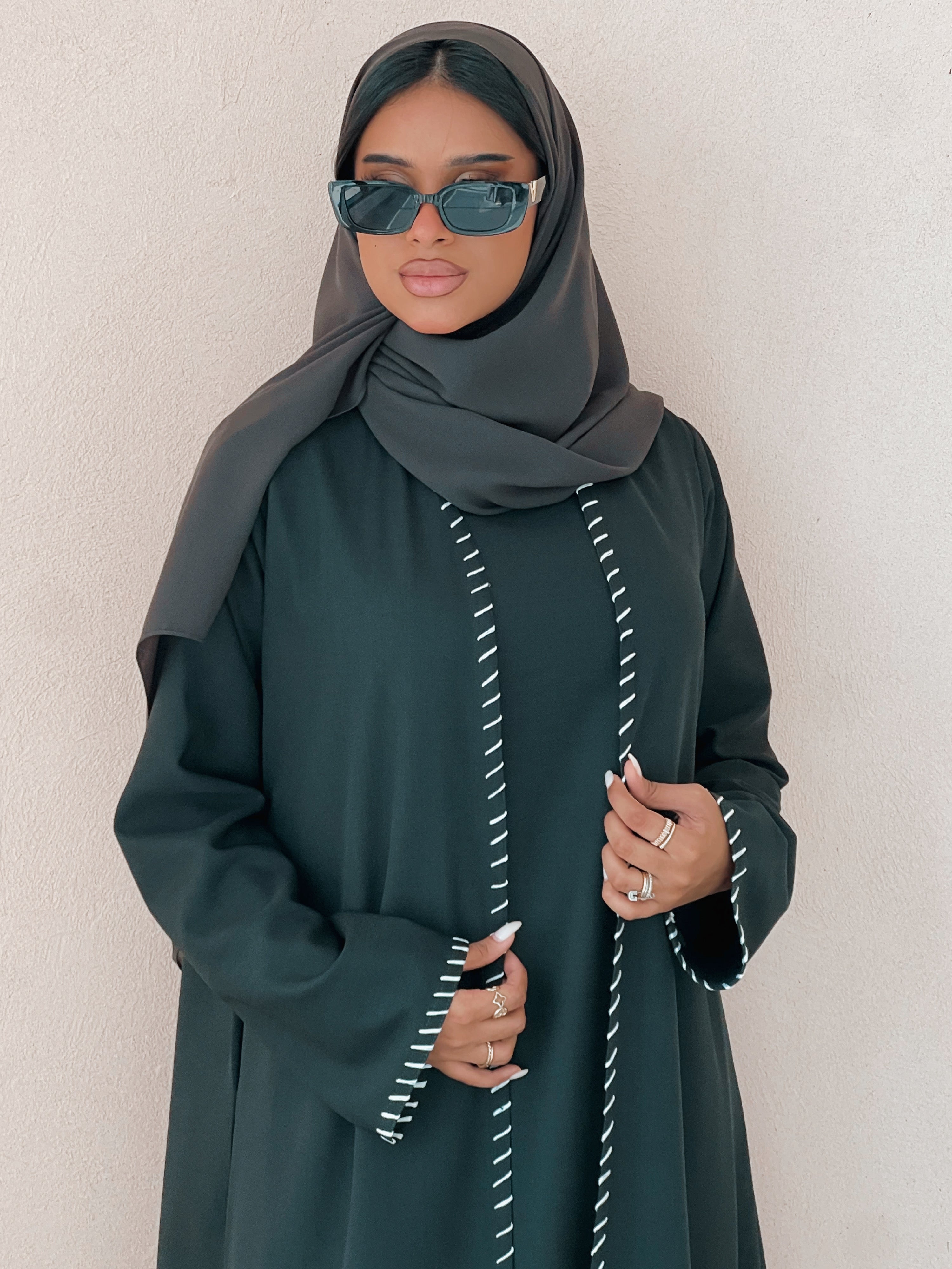 MEI636 - Dark Green Embroidered 3 Piece Set