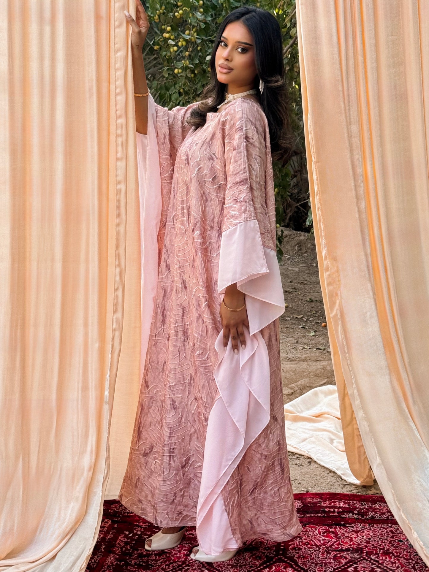 MEI697 - Etherea Jalabiya in Blush Rose