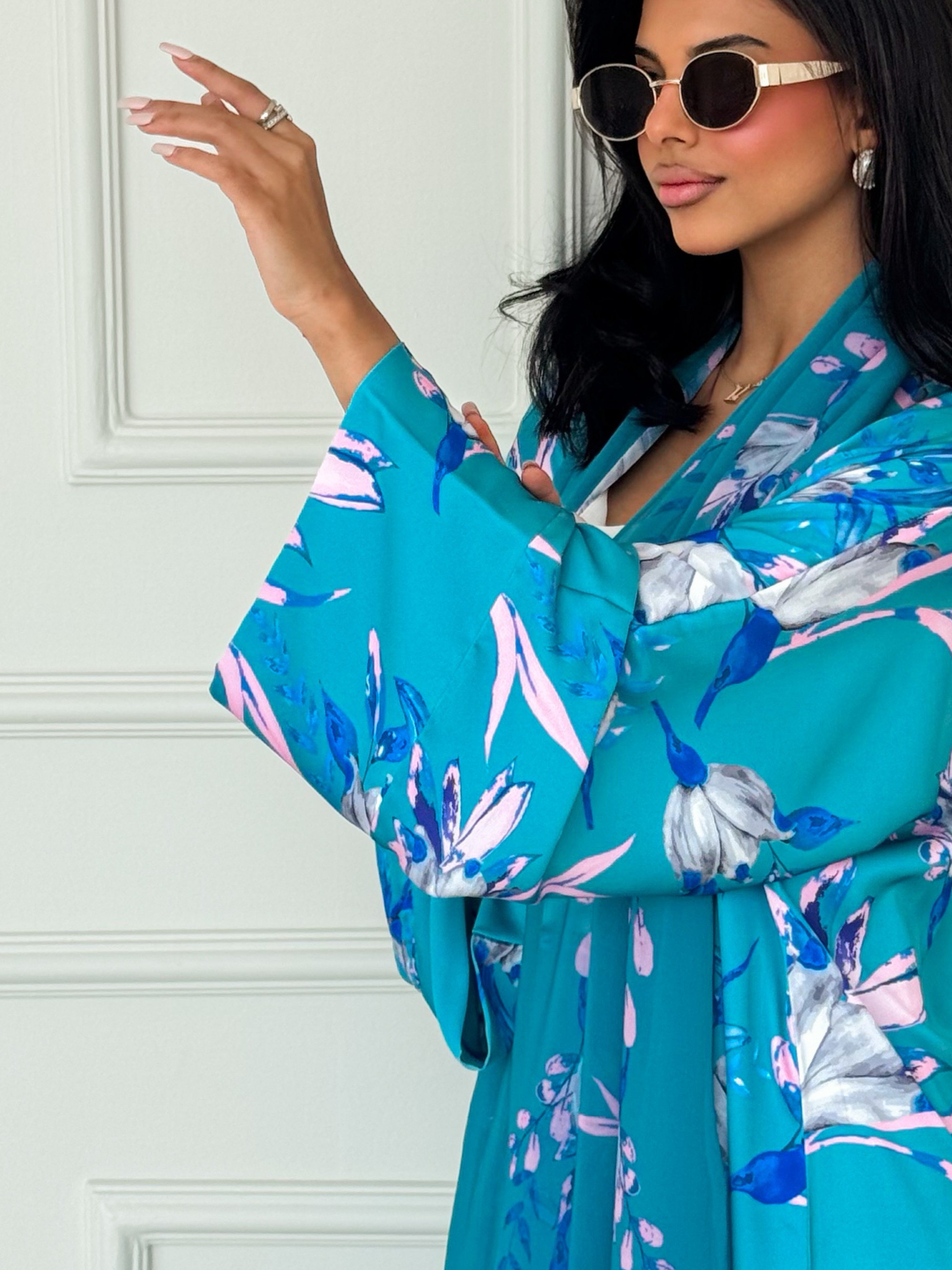 MEI617 - Lilia Abaya in Turquoise