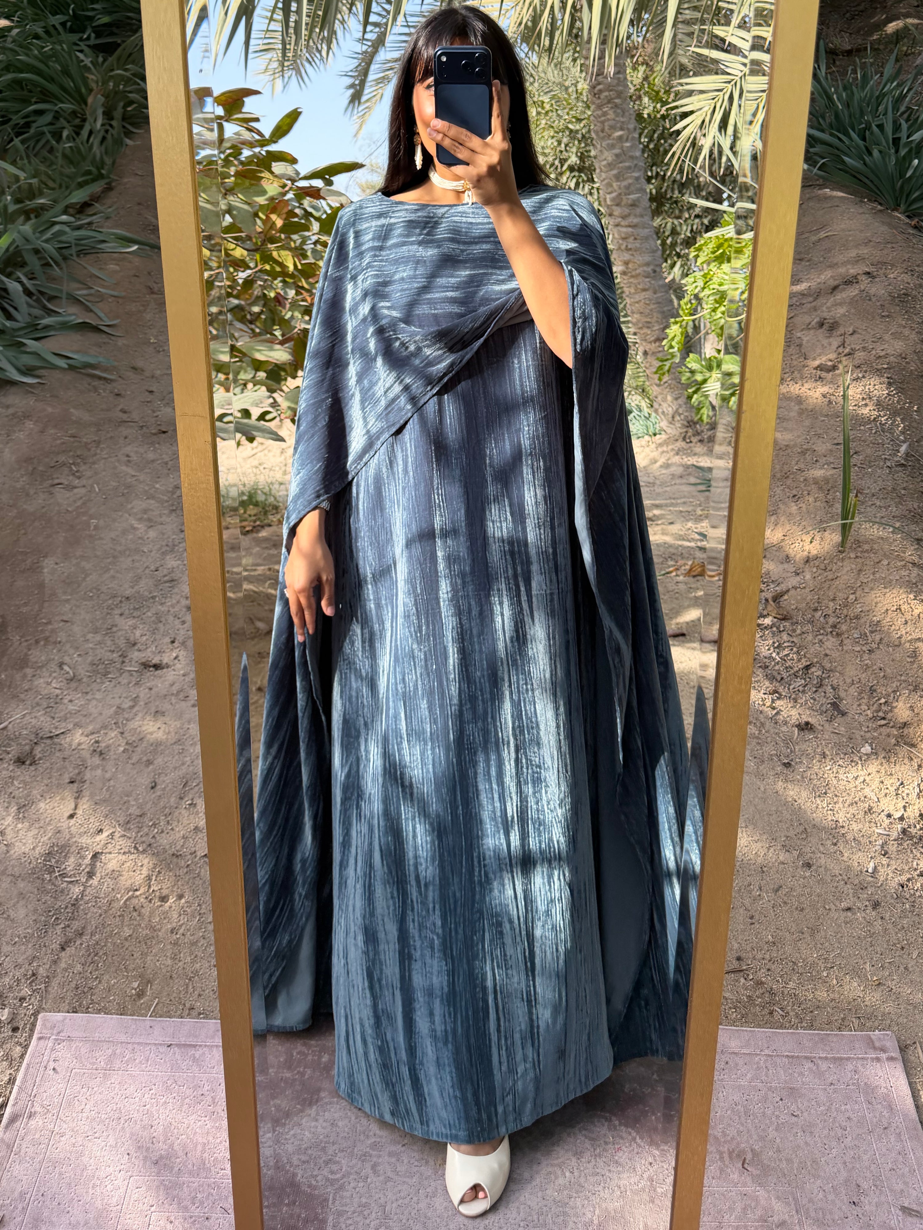 MEI681 - Lilah Velvet Dress in Grey