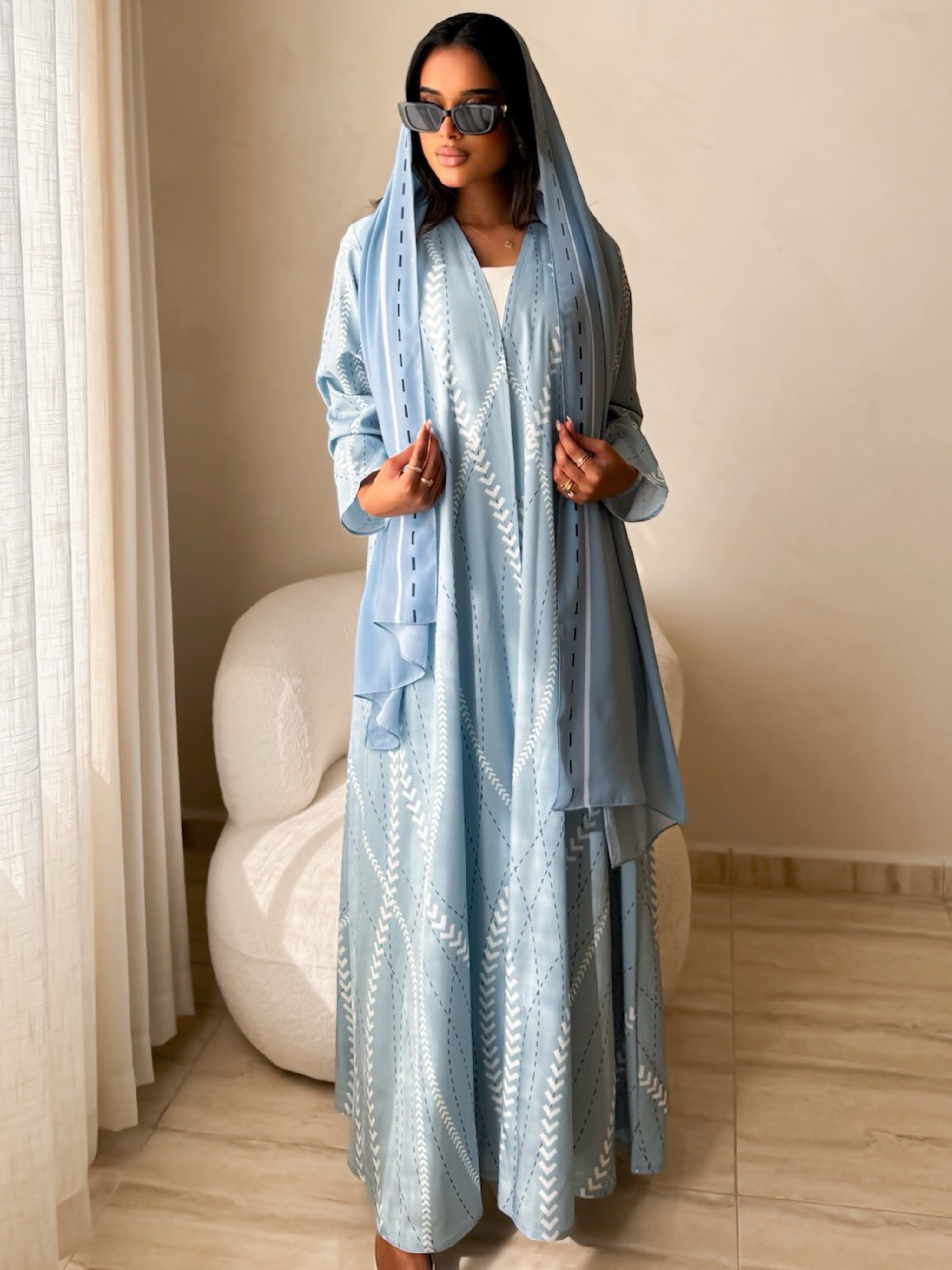 MEI639 - Linea Abaya in Light Blue