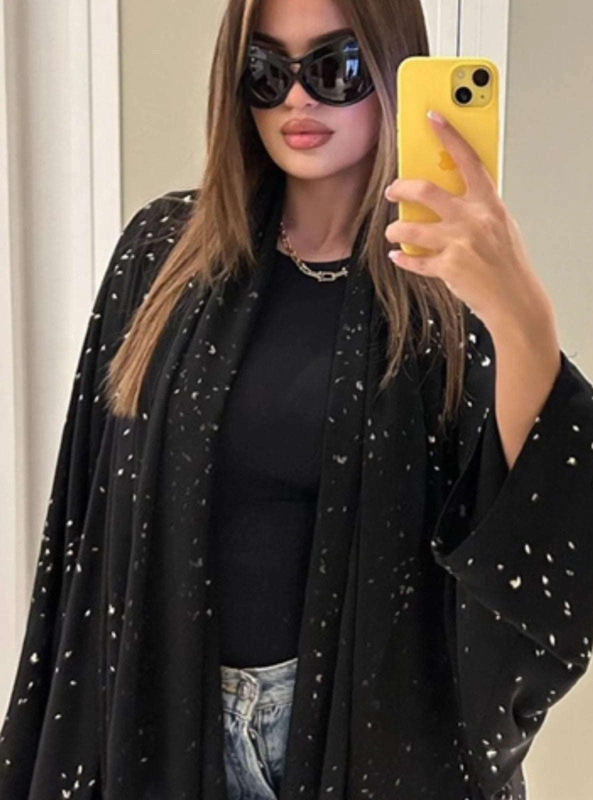Stardust Abaya in Black & Mini Labubu Abaya (DOLL NOT INCLUDED)
