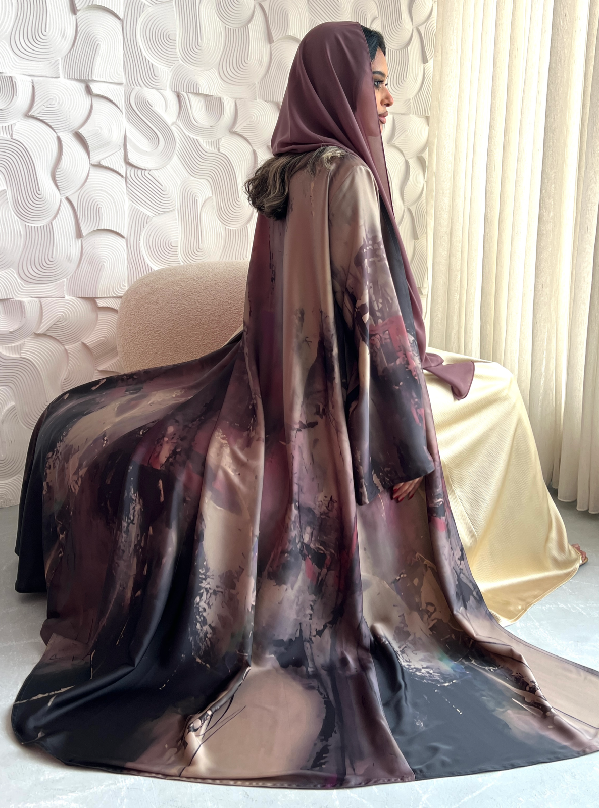 MEI529 - Aurora Abaya in Dusky Rose