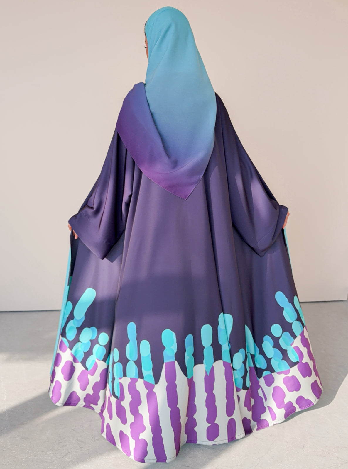 MEI755 - Muse Square Cut Abaya in Ocean Teal