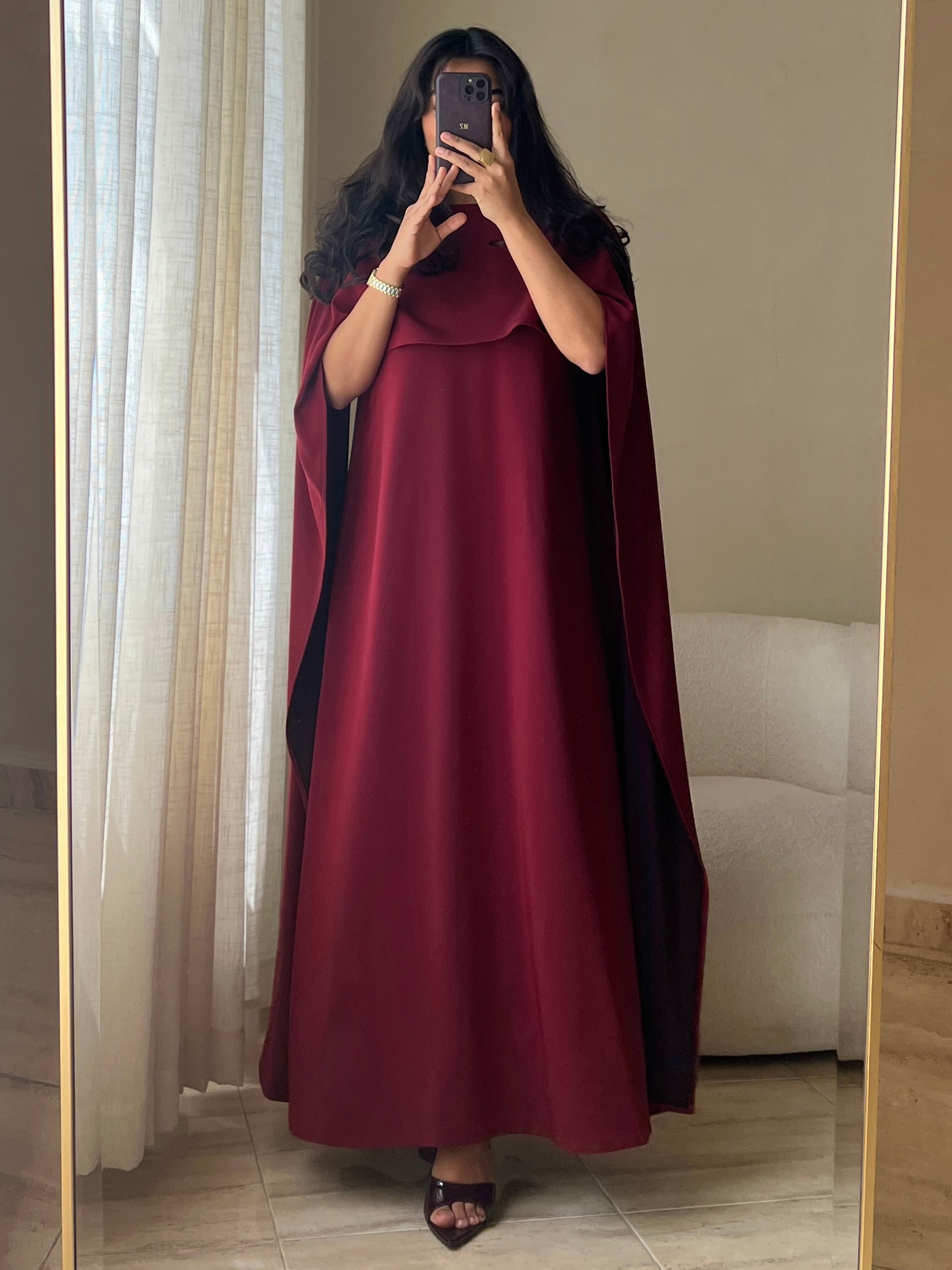 MEI666 - Lilah Dress in Maroon/Black Cherry Dual Tone