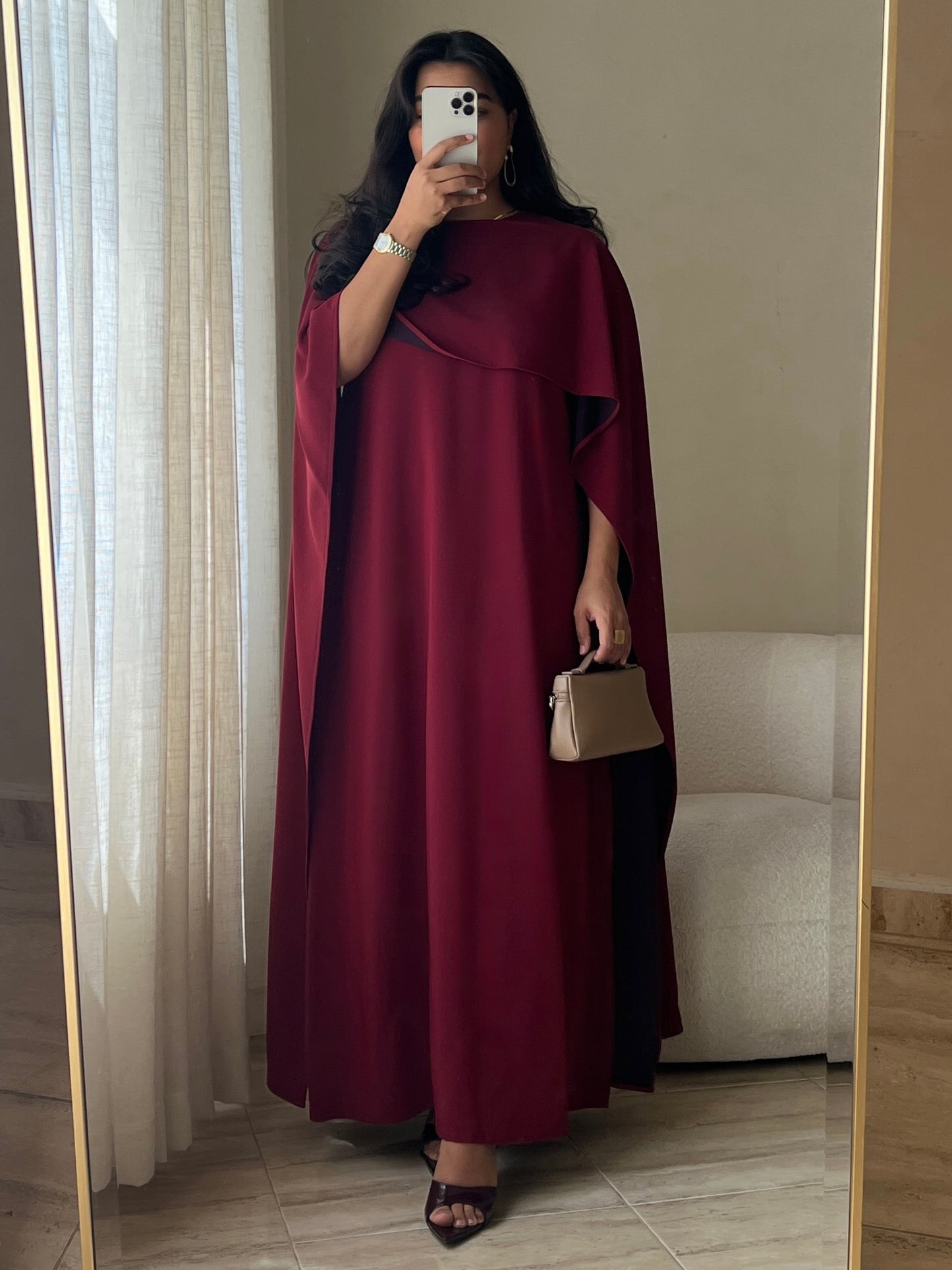 MEI666 - Lilah Dress in Maroon/Black Cherry Dual Tone