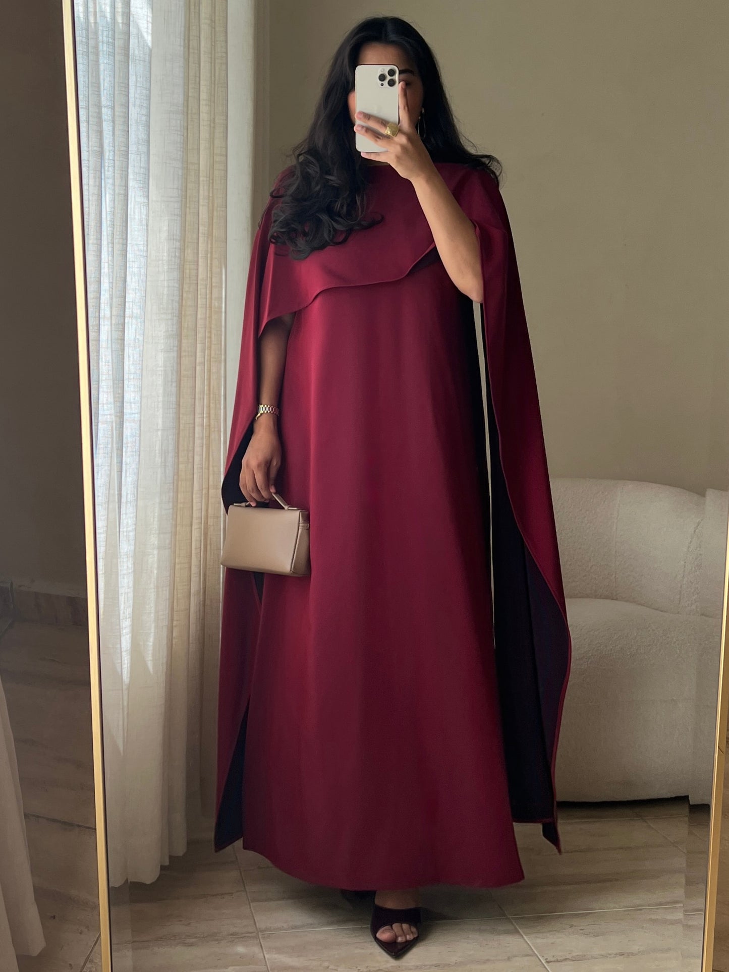 MEI666 - Lilah Dress in Maroon/Black Cherry Dual Tone