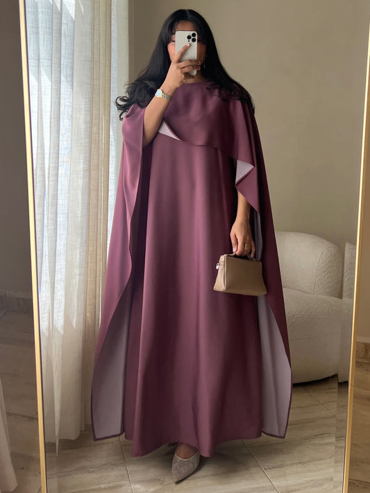 MEI665 - Lilah Dress in Plum/Soft Petal Dual Tone