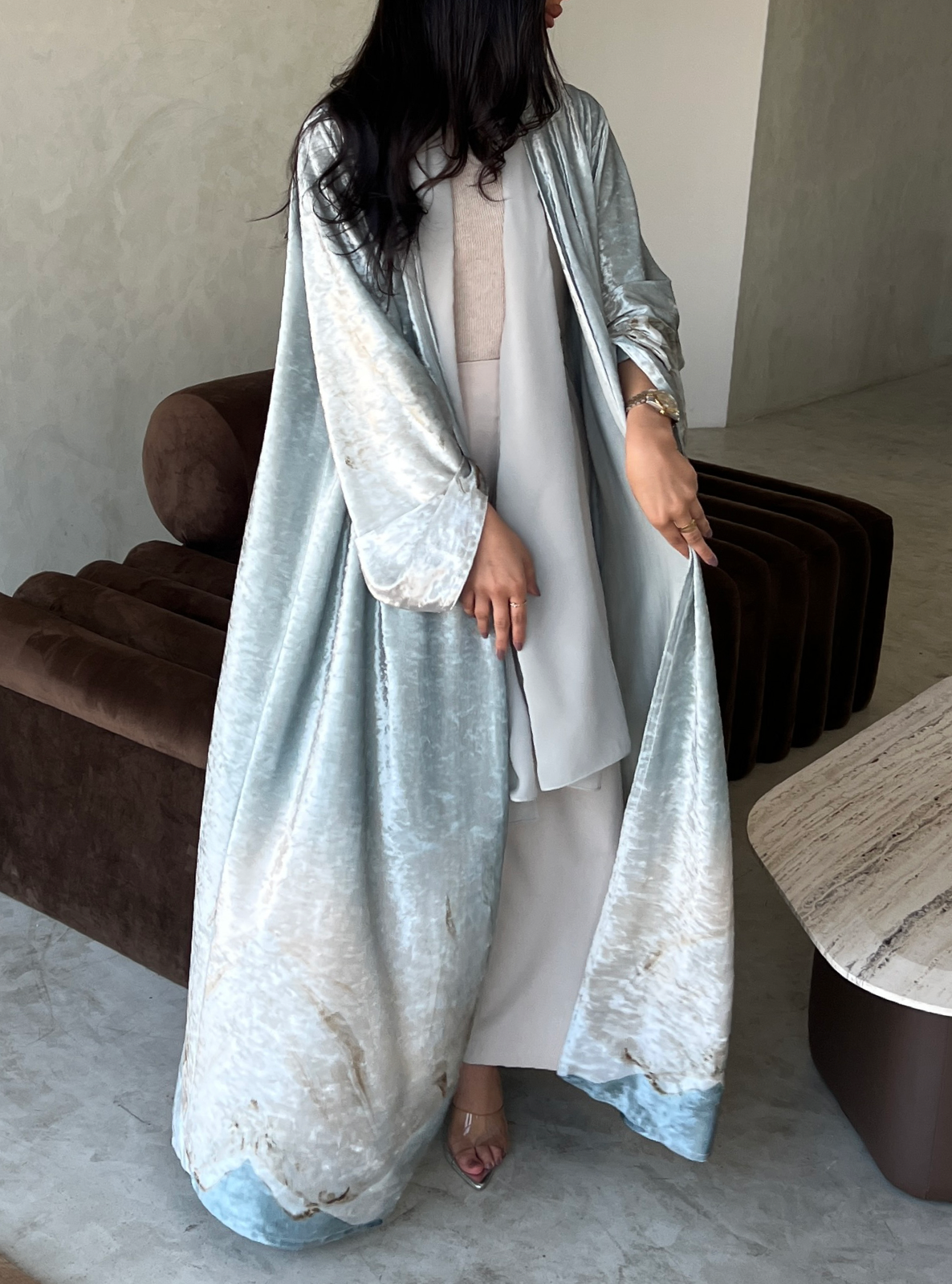 MEI482 - Dunes Abaya in Sage Serenity