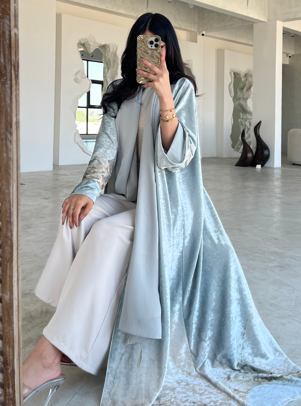 MEI482 - Dunes Abaya in Sage Serenity