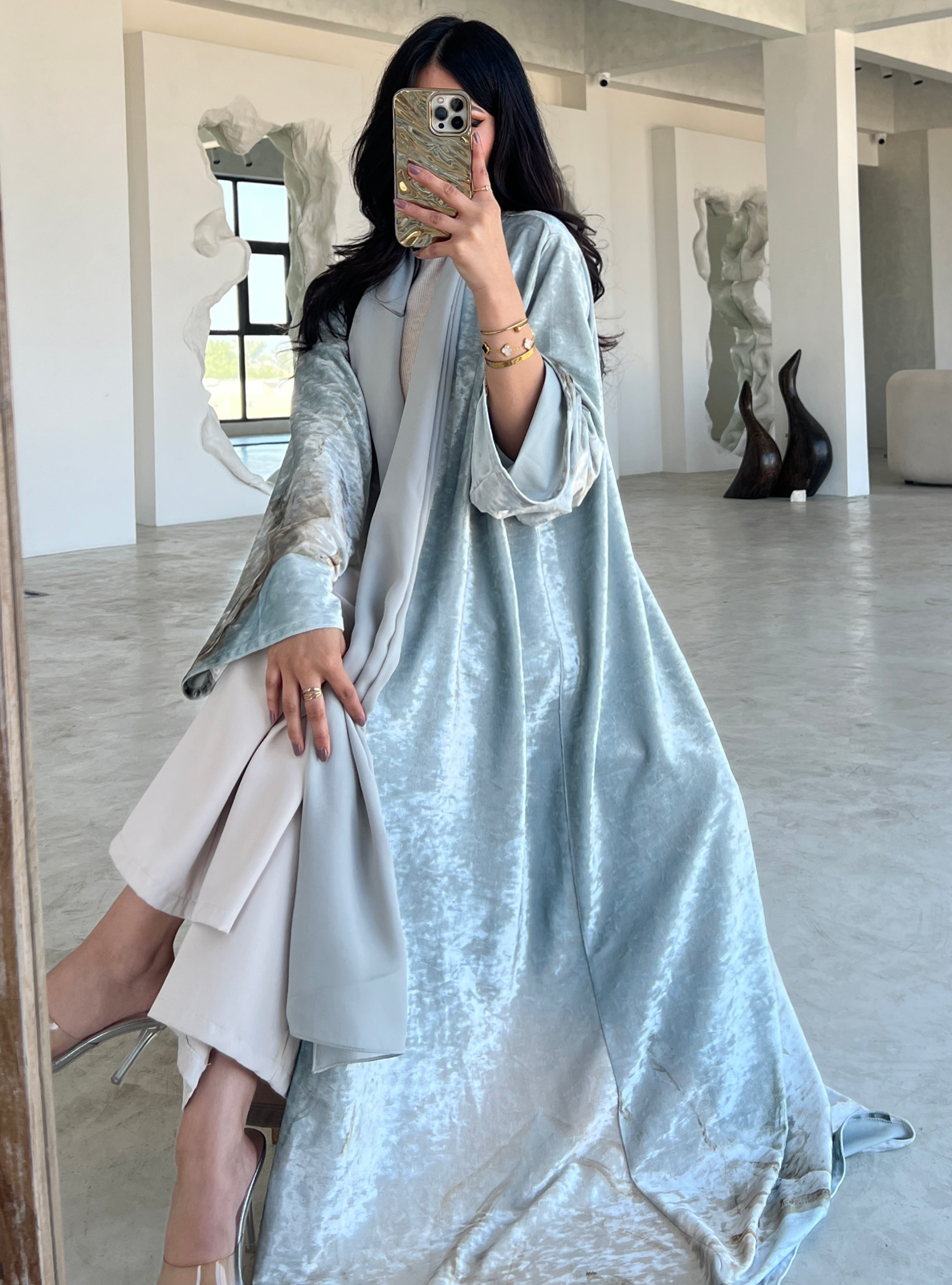 MEI482 - Dunes Abaya in Sage Serenity