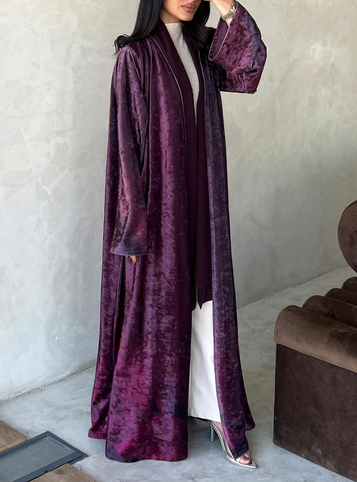 MEI483 - Dunes Abaya in Crimson Mirage