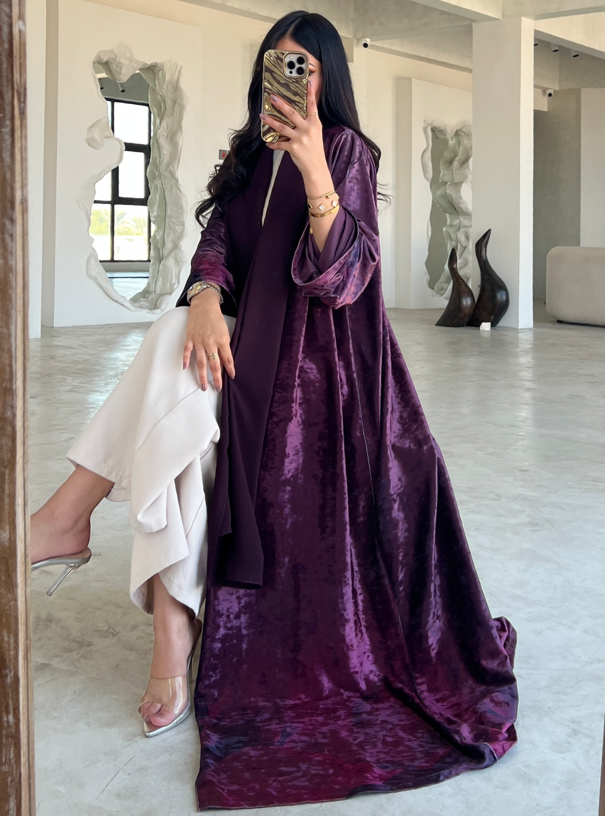 MEI483 - Dunes Abaya in Crimson Mirage