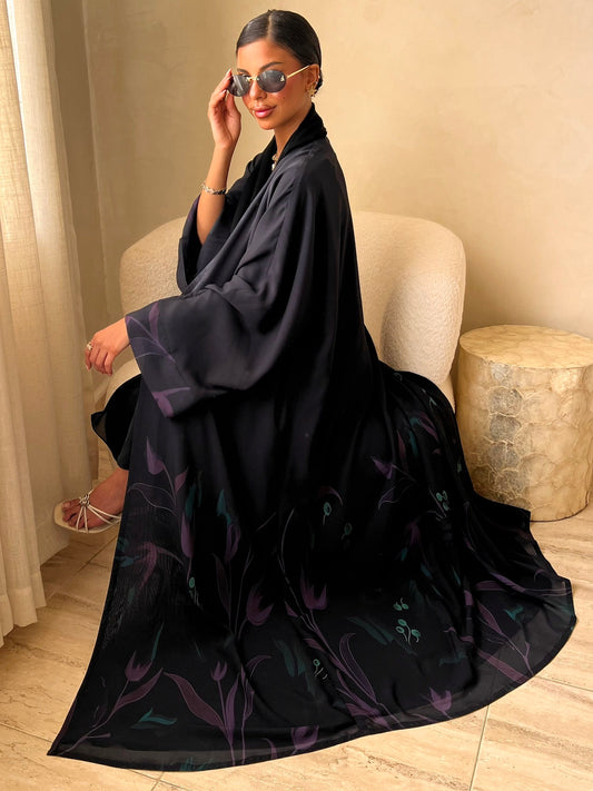 MEI595 - Midnight Bloom Abaya