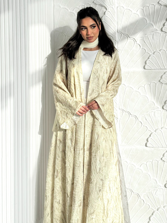MEI601 - Etherea Abaya in Ivory Dusk