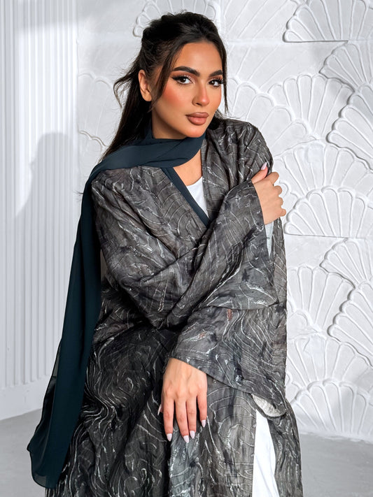 MEI603 - Etherea Abaya in Obsidian Charcoal